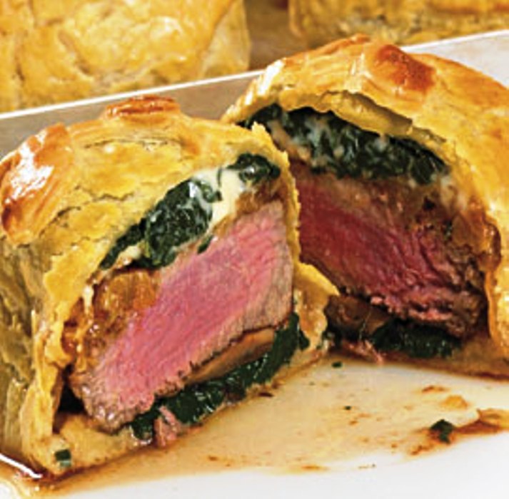 beef wellingtons with mushroom spinach blue cheese Fill My Recipe Book