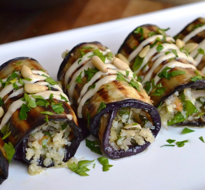 Cauliflower-eggplant-rolls