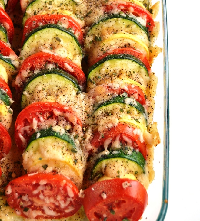 Parmesan-tomato-zucchini-bake