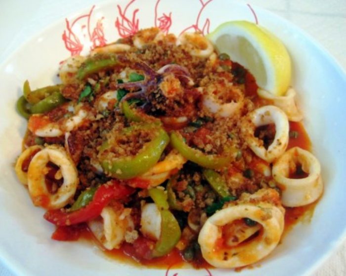 Sauteed-calamari-with-capers-and-cherry-peppers