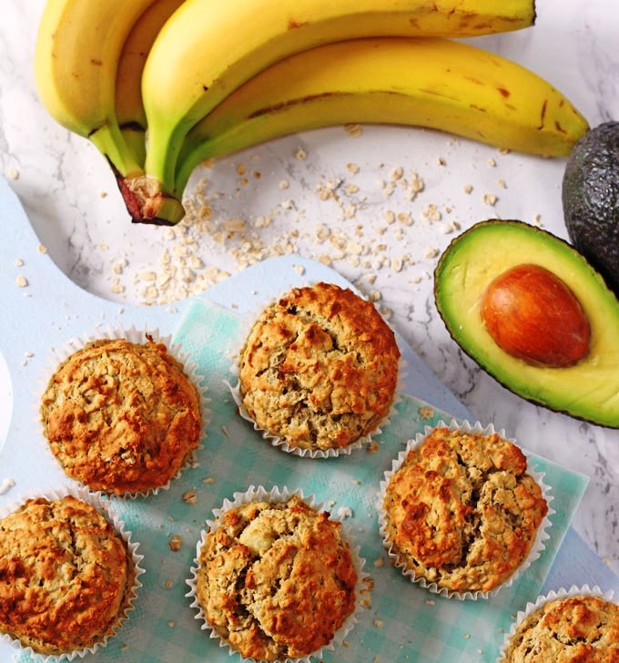 Banana-avocado-apple-baby-muffins