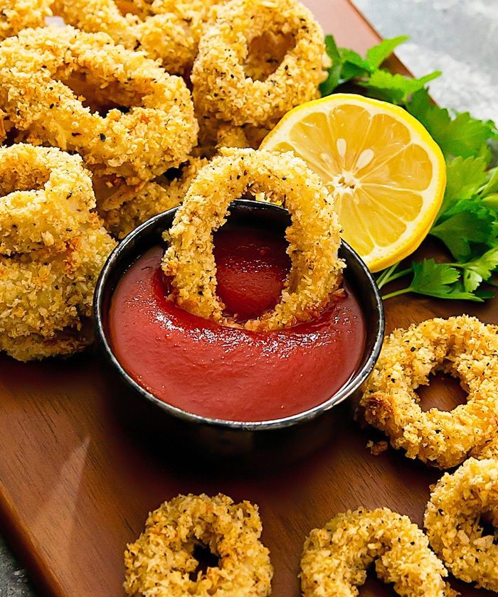 Baked-calamari rings