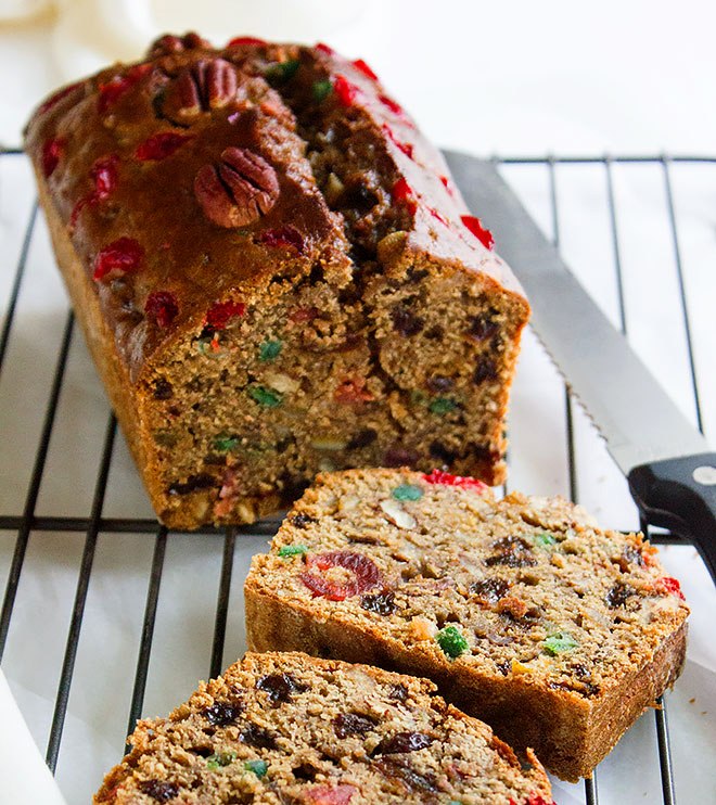 Alcohol-Free, a kid-friendly cake you can have the same day you bake it. Tastes just like authentic fruitcake (maybe even better!). This cake is moist and stays moist for days its flavor keeps improving with time.