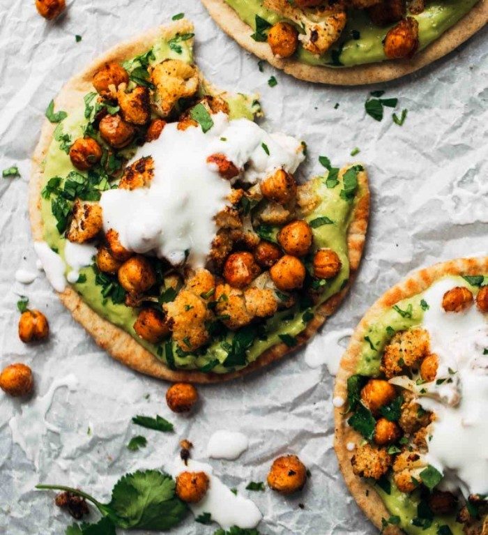 Roasted-veggie-pitas-with-avocado-dip