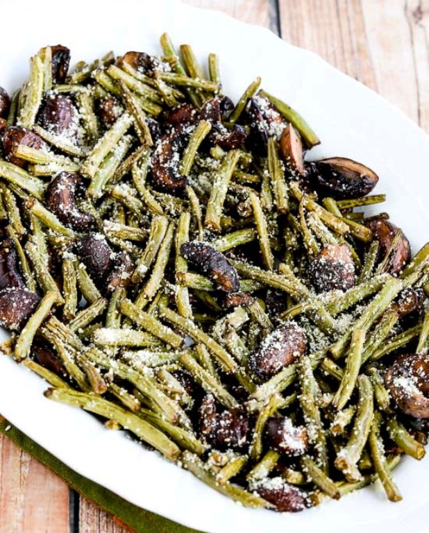Roasted-green-beans-with mushrooms