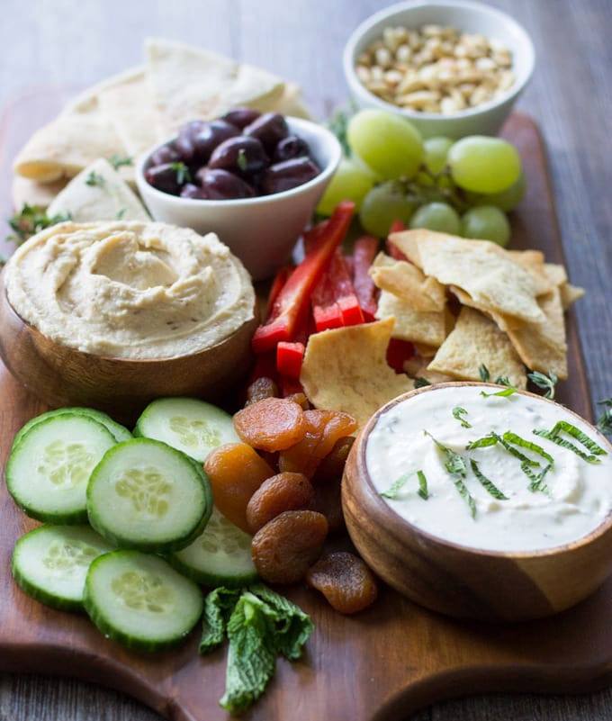 Mediterranean-tapas-hummus-meze-platter