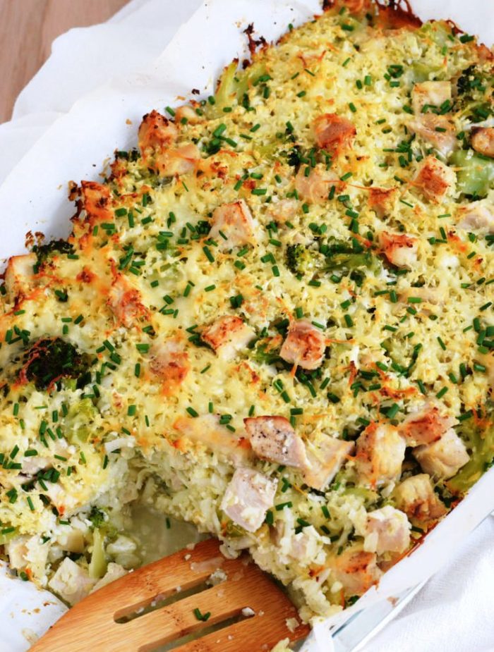 Broccoli-cauliflower-rice-chicken-casserole