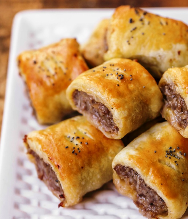 Puff-pastry-sausage-rolls pork and herbs