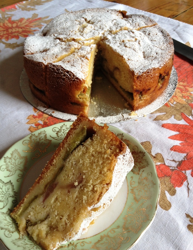 Rhubarb-and-custard-cake