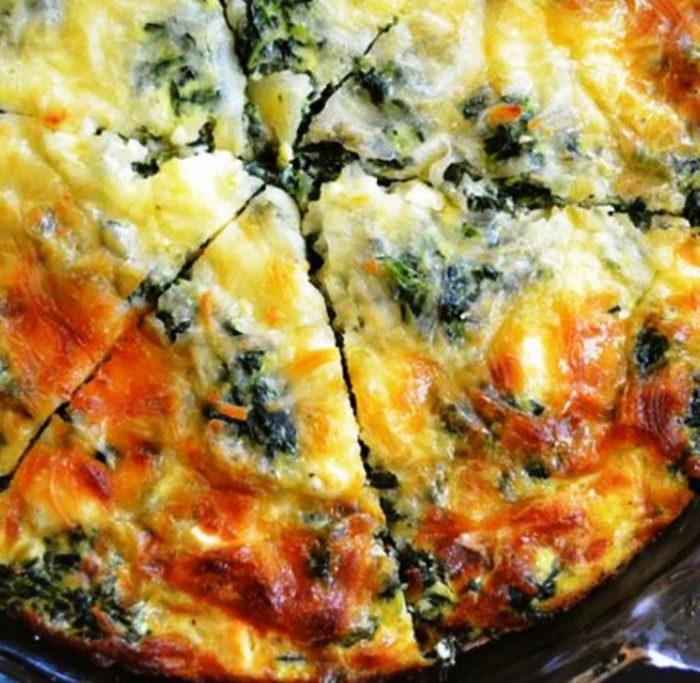 Easy Spinach Mushroom and Feta Quiche