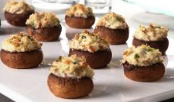 Stuffed mushrooms with crab meat