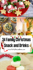 34 Family Christmas Snack and Drinks recipe Ideas to create for festive party. Easy appetizer food for kids, alcohol and non alcohol drinks.