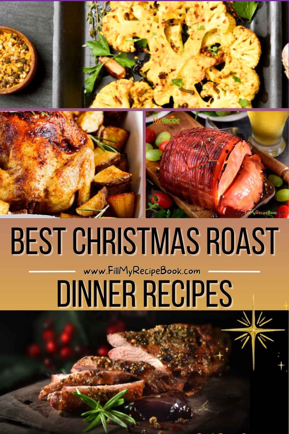 Best Christmas Roast Dinner Recipes ideas with side dishes for a spread. Classic or traditional make a menu for a family spread for lunch.
