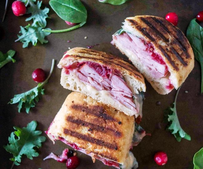 Simple ham cheddar cranberry melt sandwich