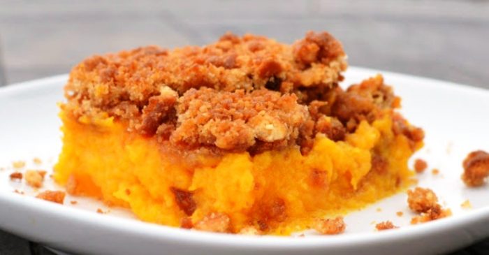 A delicious, sweet squash casserole that's a holiday family favorite! The crunchy topping is to die for and it makes enough to feed the whole family at Thanksgiving or Christmas!