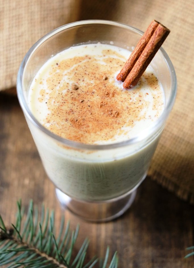 We’ve developed a homemade eggnog recipe that will leave you satisfied and without a gut bomb. While it’s not a health food per say, it’s got way less fat and sugar than traditional eggnog.