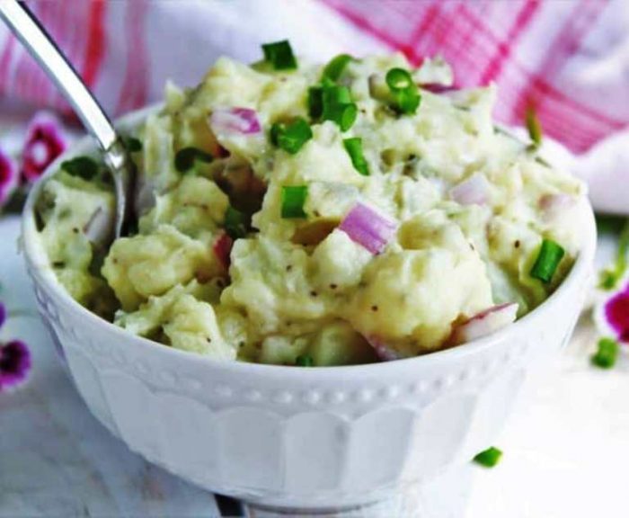 This classic vegan potato salad is a rich and creamy addition to any summer picnic! Made with perfectly cooked potatoes, red onion, celery, and dill pickle relish. Combined with a delicious dressing made of vegan mayo, mustard, celery seed, and fresh herbs for the perfect blend of flavor!