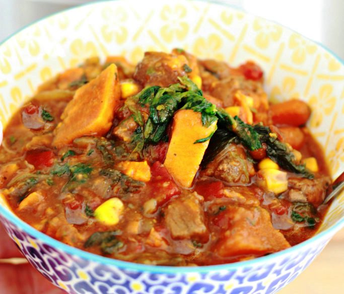 Slow-cooker-sweet-potato-and-spinach-beef-stew