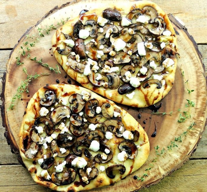 Mushroom-goat-cheese-flatbread-pizzas.
