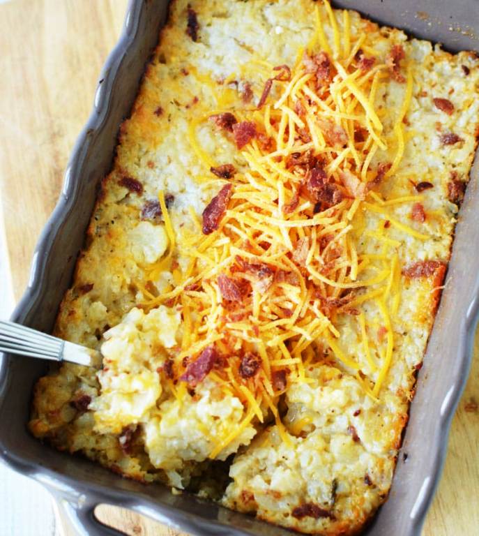 Loaded Cauliflower Casserole Recipe with bacon and cheese is a “skip the baked potato recipe” that will make you want more.