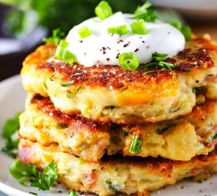 Transform your leftover mashed potatoes into yummy loaded mashed potato cakes!
