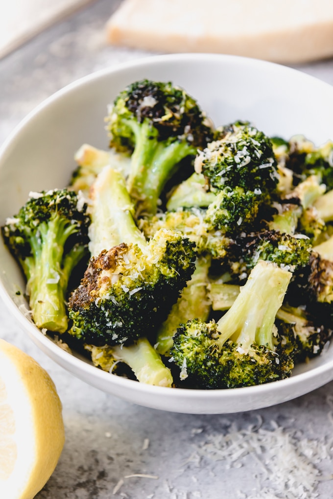 Oven Roasted Broccoli with Garlic, Parmesan and Lemon is a delicious and healthy side dish recipe that goes great with almost any meal.