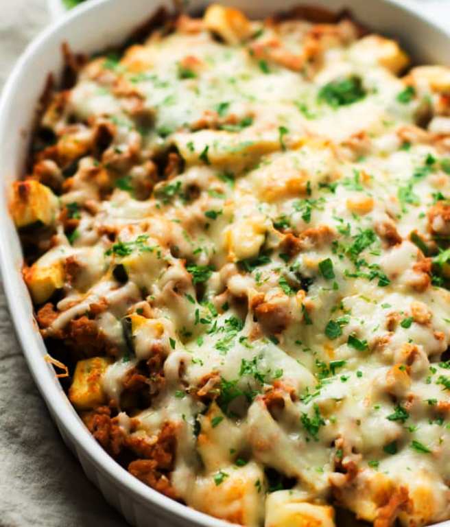 This Sweet Potato Zucchini Casserole recipe is incredibly flavorful, gluten-free, and easy to make. It’ll be on your table in less than 30 minutes and is a one-pan meal loaded with protein, vitamins, and nutrients. 