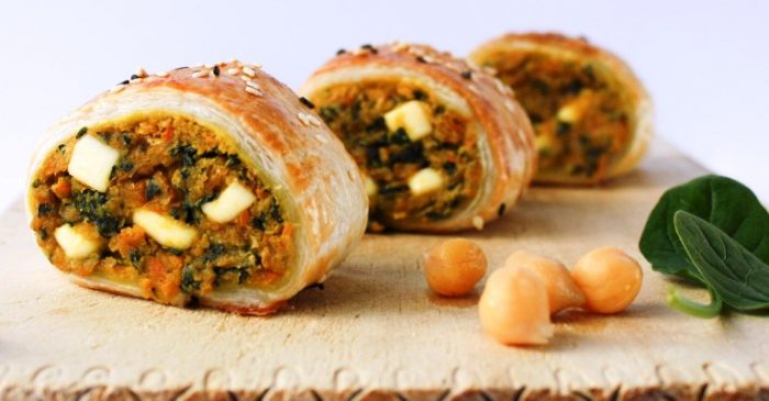 Spinach-chickpea-sweet-potato-sausage-rolls