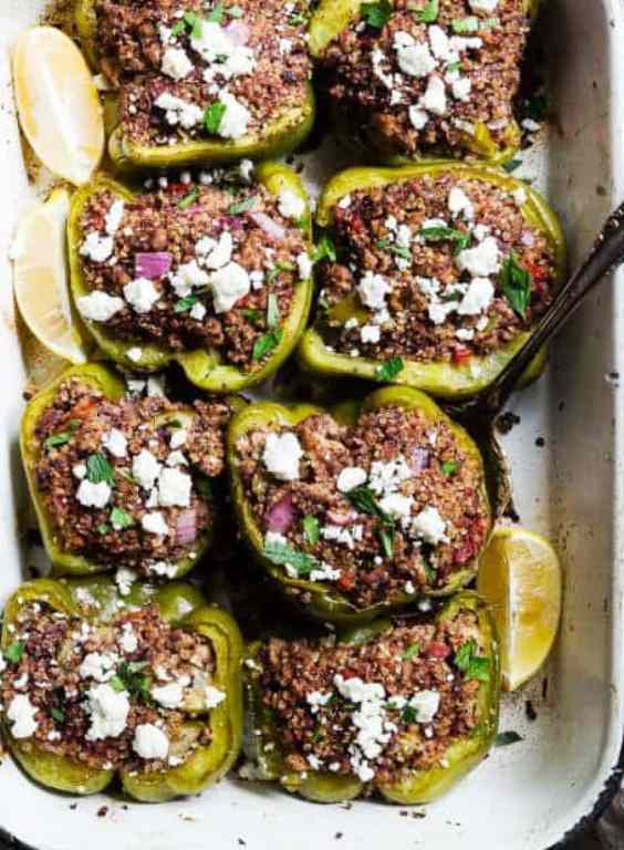 Greek-healthy-turkey-quinoa-stuffed-bell-peppers