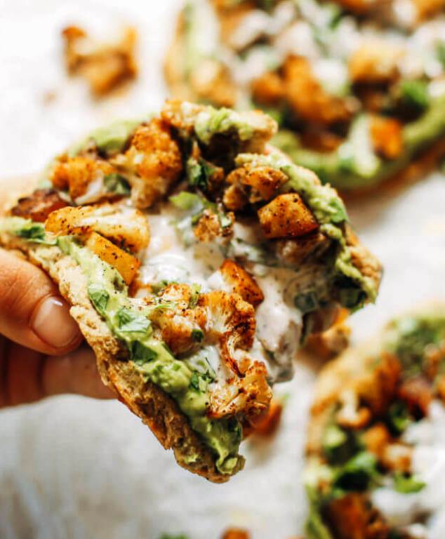 Roasted-veggie-paleo-cauliflower-pitas-with-avocado