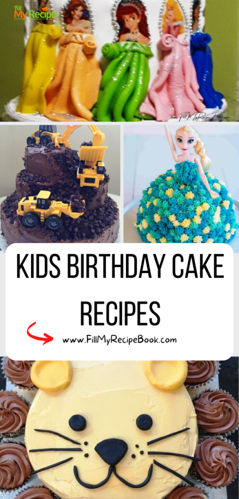 Kids Birthday Cake Recipes. Cakes for children or toddlers, whether girls or boys there is a theme for you to create on cake.
