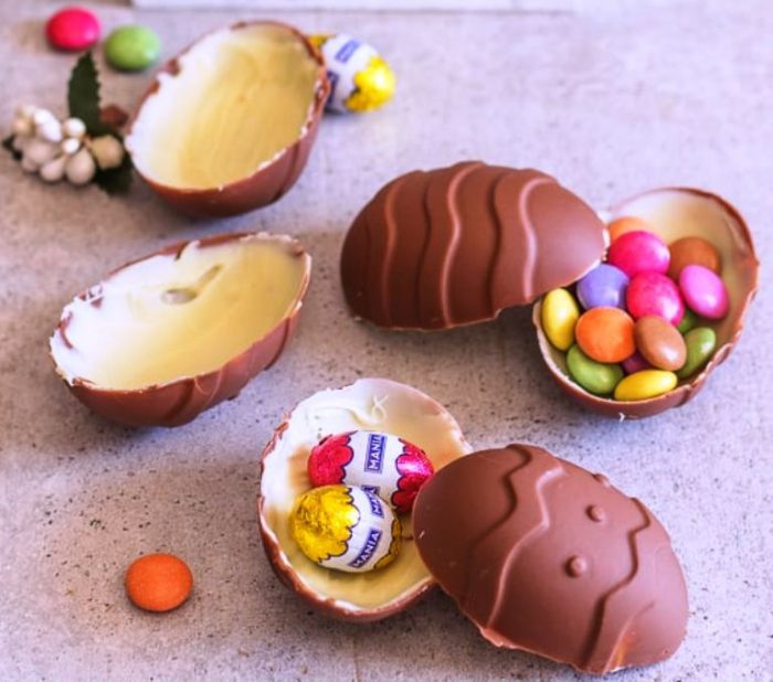 Double Chocolate Easter Eggs, these homemade surprise inside Easter Eggs are made with milk chocolate and white chocolate. The Perfect Easter treat!