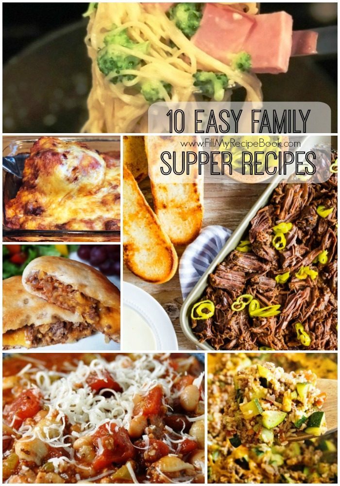 10 Easy Family Supper Recipes - Fill My Recipe Book