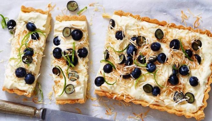 Coconut-lime-and-blueberry-cheesecake-tart