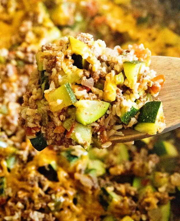 Hamburger-and-zucchini-skillet