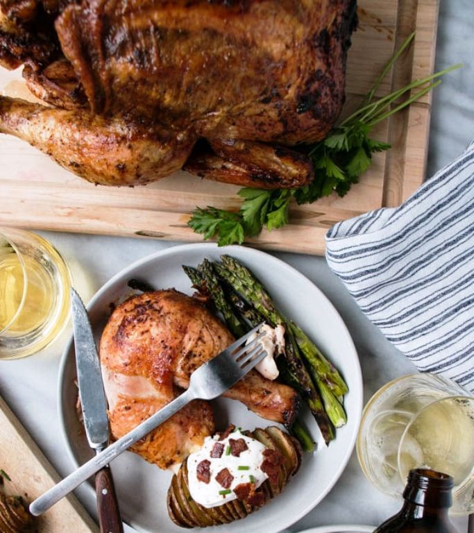 Juicy, flavour Beer Can Chicken for New years day or Father’s Day. This Beer Can Chicken recipe is easy to put on the grill and let the beer can do its magic resulting in a flavourful dish.