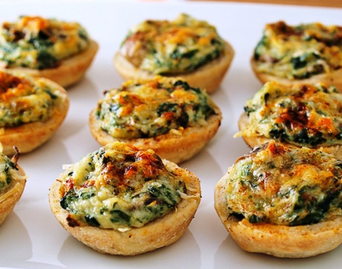 The crab is really the featured ingredient, playing off the creamy cheese, savory mushrooms, and earthy spinach.