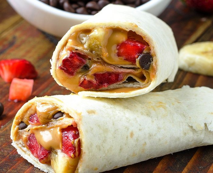 Healthy Peanut Butter Strawberry, Banana Wraps are a delicious and easy breakfast recipe and they are great for snacking too!