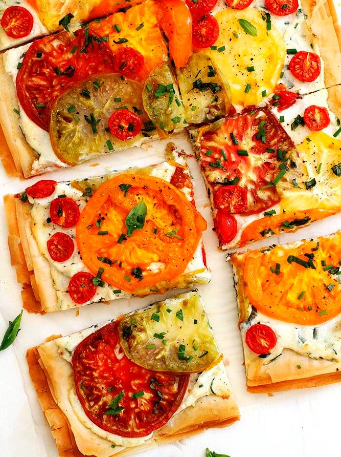 Tomato-ricotta-phyllo-tart