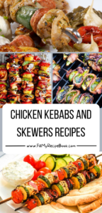 Chicken Kebabs and Skewers Recipes. Homemade barbecue or braai ideas with various marinades, and fillings for an outside or oven grill meal.