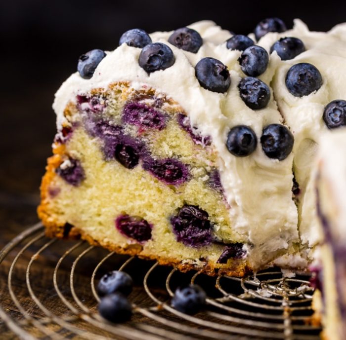 An easy and delicious recipe for The BEST Blueberry Bundt Cake! This cake is so moist, buttery, and bursting with juicy blueberries! It’s perfect for brunch and pairs well with coffee or tea.
