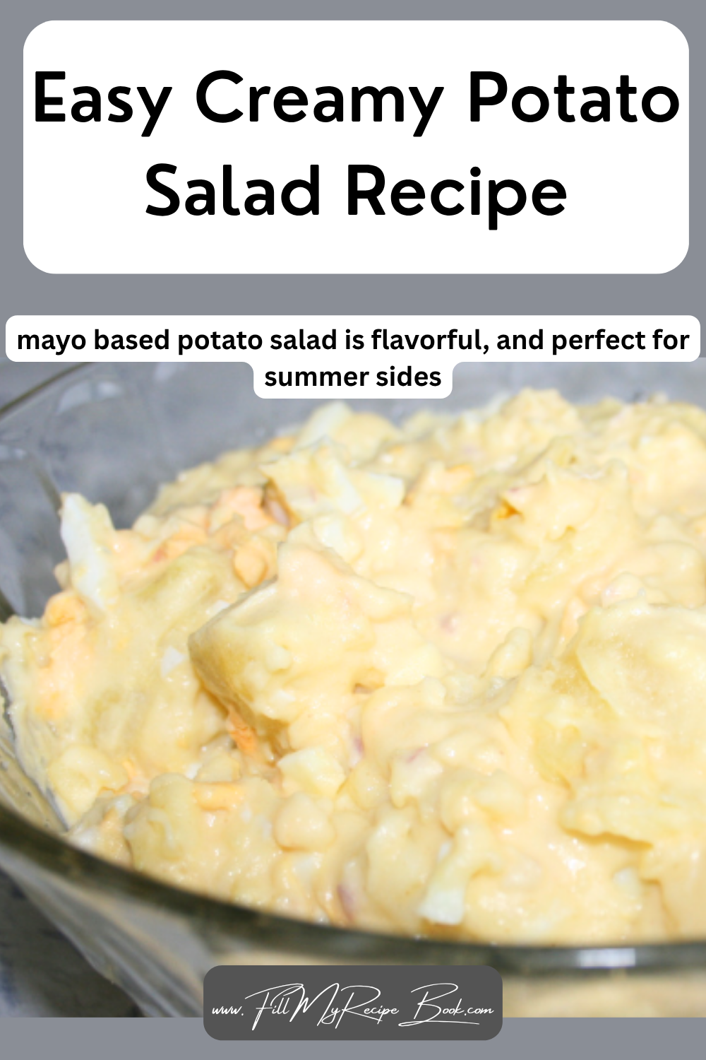 Easy creamy potato salad recipe. Easy mayo based potato salad is flavorful, and perfect for summer sides, braais, BBQs, family gatherings.