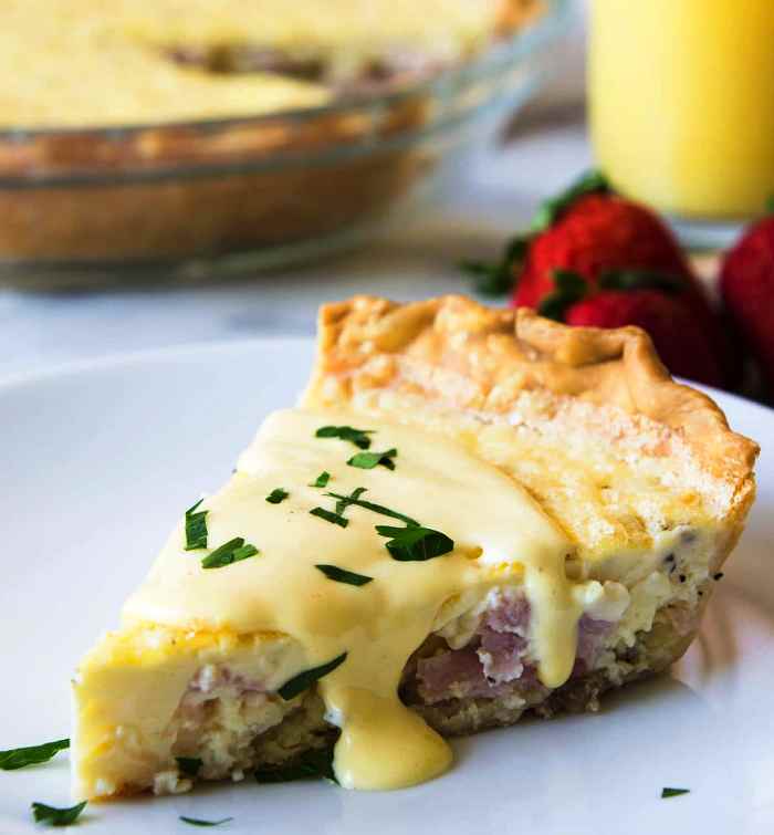 This super easy to make quiche comes out with perfectly flakey crust, creamy egg and bites of canadian bacon. An easy crust.