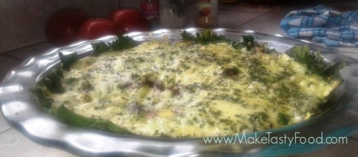 easy spinach and mushroom feta quiche
