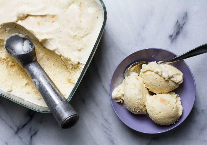 This custardy ice cream gets its tropical flavor from paw paws, a musky-sweet fruit native to the American Midwest that tastes somewhere between a banana and a mango, with a plush, creamy texture.