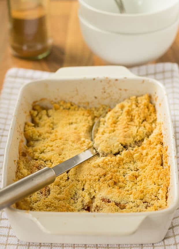 Sugar free cinnamon apple crumble is a delicious healthier sugar free dessert recipe. It's suitable as a diabetic dessert recipe too