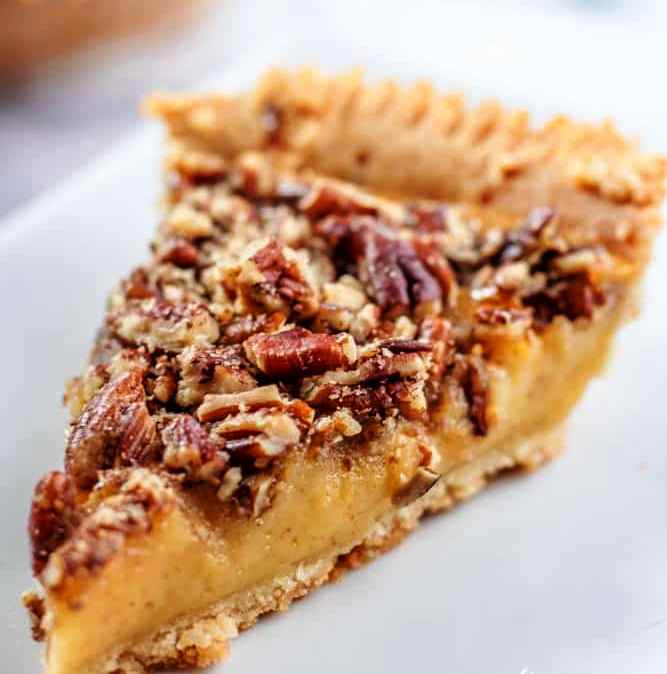 This Sugar Free Pecan Pie uses a low carb condensed milk to replace the traditional corn syrup used in pecan pie.