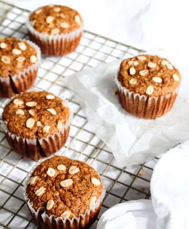 oat flour and banana muffins