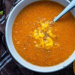 Easy Cheddar Filled Roasted Tomato Soup. An easy recipe for those cold nights or days. Garlic, onion included and all blended in the soup.