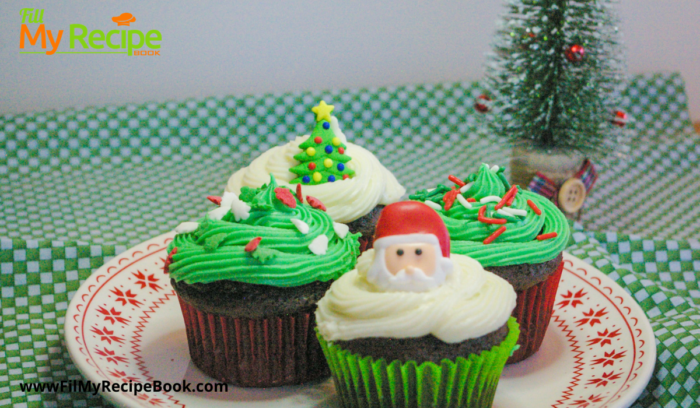 Iced chocolate Christmas cup cakes
green and white icing on chocolate cup cakes
